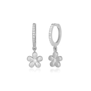 MINI SMOOTH FLOWER MINI HOOP EARRINGS