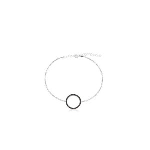 MEDIUM HOOP IN BLACK ZIRCONIA BRACELET