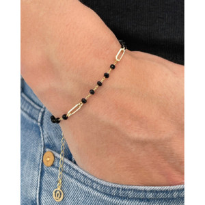 ONYX WITH LINKS ROSARY BRACELET