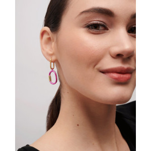 PINK LINK PENDANT EARRINGS