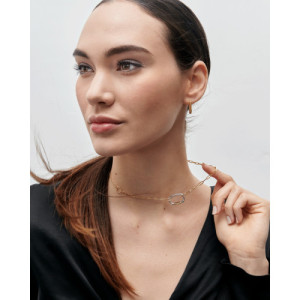 THICK CHAIN WITH A LINK BICOLOR NECKLACE