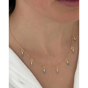 TURQUOISE ARROWS CHARM NECKLACE