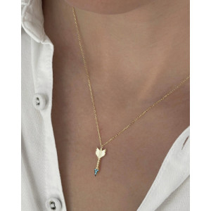 TURQUOISE TIP ARROW PENDANT NECKLACE