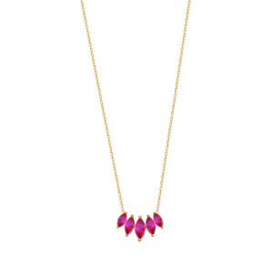 RUBY ZIRCONIA CROWN PENDANT NECKLACE