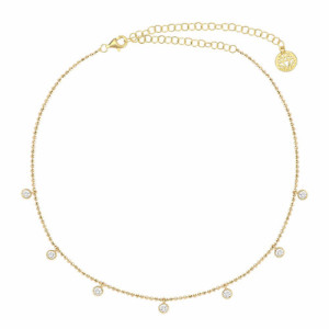 COLLAR CHARMS BOLITAS BLANCAS BISELADAS