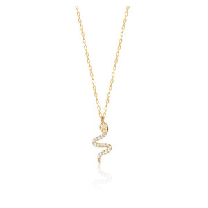 SNAKE IN WHITE ZIRCONIA PENDANT NECKLACE