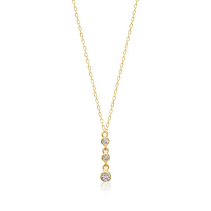 COLLAR CON TRES CÍRCULOS COLGANTES DE CIRCONITA BLANCA