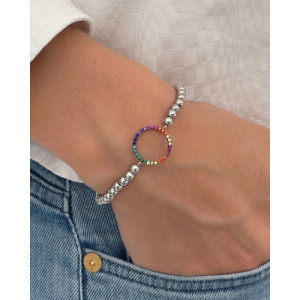 PULSERA STRETCH ARO MULTICOLOR PAVE