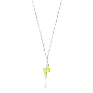 COLLAR COLGANTE RAYO CON ESMALTE AMARILLO