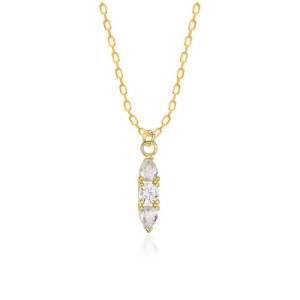 WHITE ZIRCONIA DROPS PENDANT NECKLACE