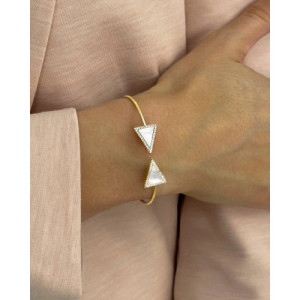 MOTHER OF PEARL TRIANGLE RIGID BRACELET