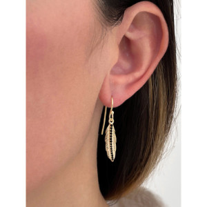 BLACK LINE FEATHER EARRINGS