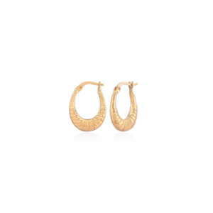 TEXTURED OVAL LITTLE HOOP EARRINGS