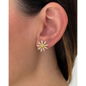 WHITE DAISY PAVE EARRINGS