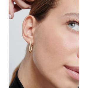 WHITE U-SHAPED HOOP EARRINGS