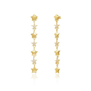 SMOOTH AND WHITE STARS PENDANT EARRINGS