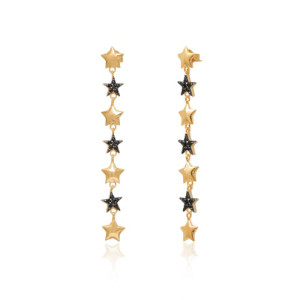 SMOOTH AND BLACK STARS PENDANT EARRINGS
