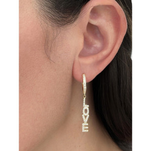 WHITE LOVE ME MINI HOOP EARRINGS