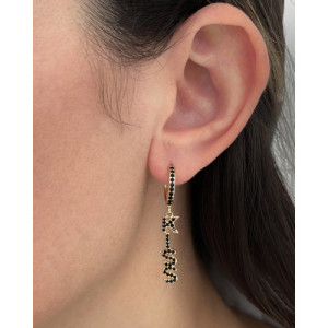 BLACK KISS ME MINI HOOP EARRINGS