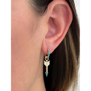 TURQUOISE ARROW MINI HOOP EARRINGS