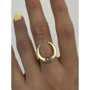 MULTICOLOR MOON RING