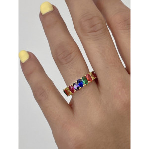 MULTICOLOR BAGUETTE RING