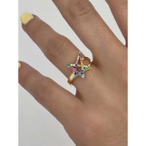 SMALL MULTICOLOR STAR RING