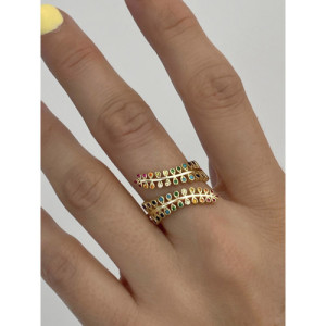 MULTICOLOR SMALL LEAVES RING