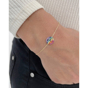 PULSERA ESFERA MULTICOLOR PAVE