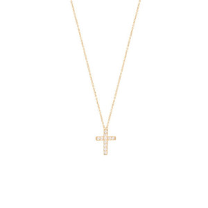 MINI CROSS IN WHITE ZIRCONIA PENDANT NECKLACE