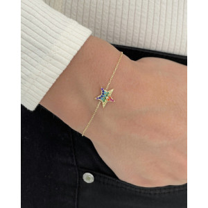 PULSERA ESTRELLA MULTICOLOR PAVE