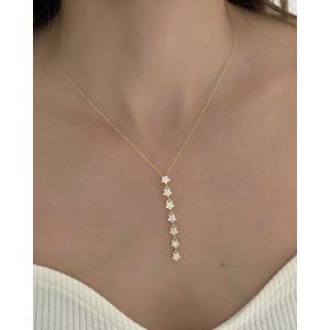 ROW OF WHITE STARS PENDANT NECKLACE