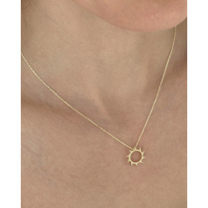 GRANULATED SMALL SUN PENDANT NECKLACE