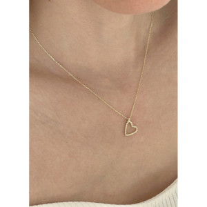 GRANULATED SMALL HEART PENDANT NECKLACE
